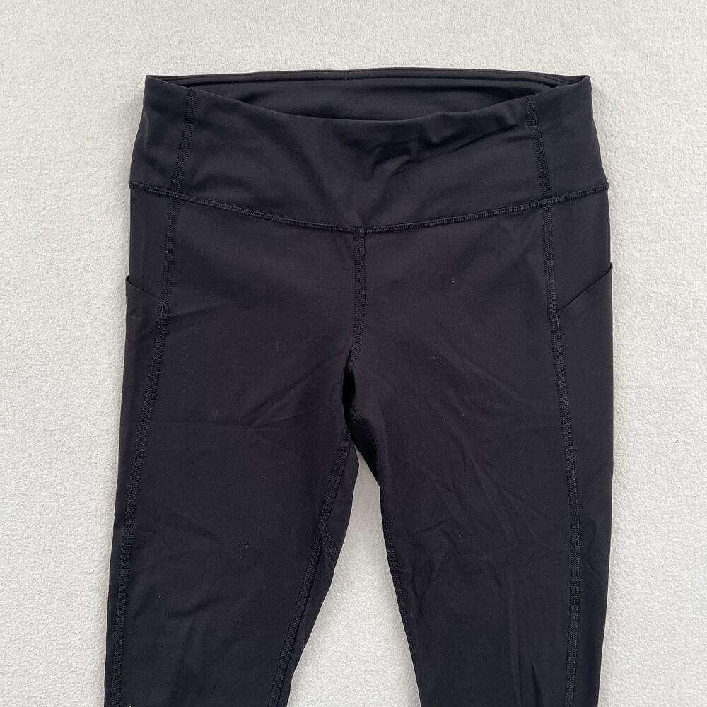 Lululemon Solid Black Pace Rival Medium Rise Crop… - image 3